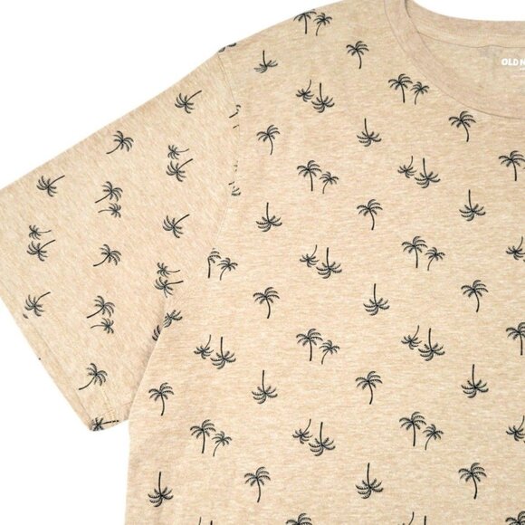 Men's XXL Old Navy Soft-Washed T-Shirt -Trendy Brown Hawaiian Palm Tree Design - Picture 3 of 12